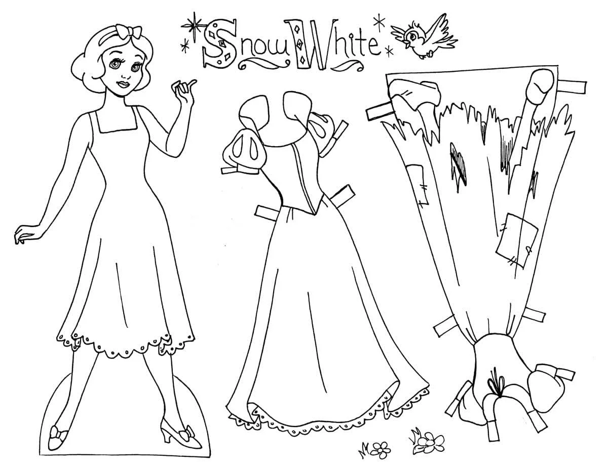 Paper Doll Coloring Pages