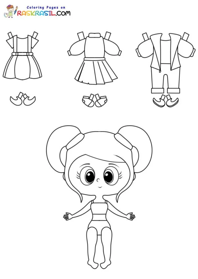 Paper Doll Coloring Pages