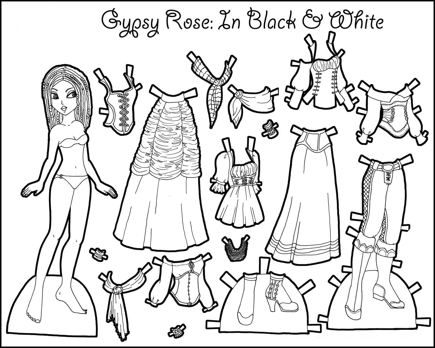 Paper Doll Coloring Pages