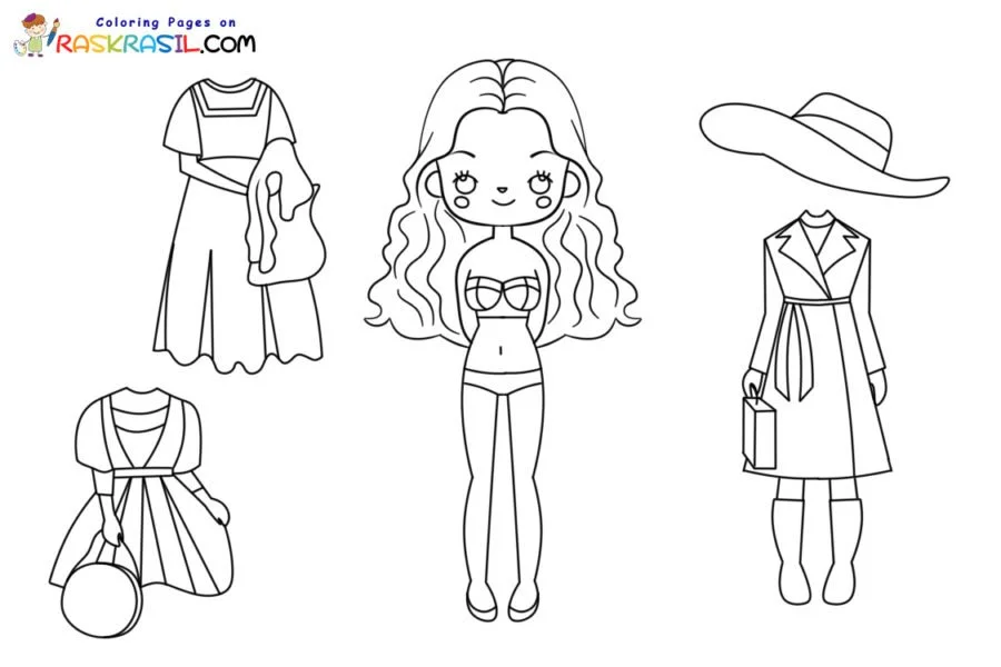 Paper Doll Coloring Pages