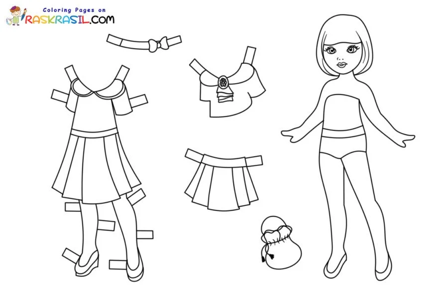 Paper Doll Coloring Pages