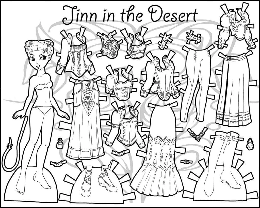 Paper Doll Coloring Pages