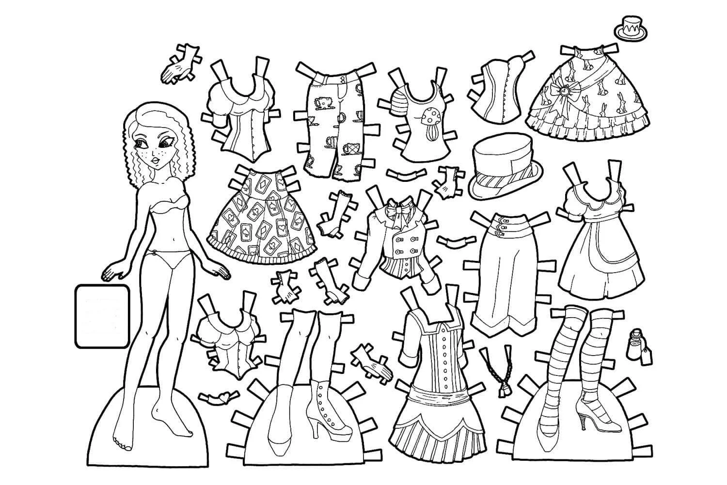 Paper Doll Coloring Pages