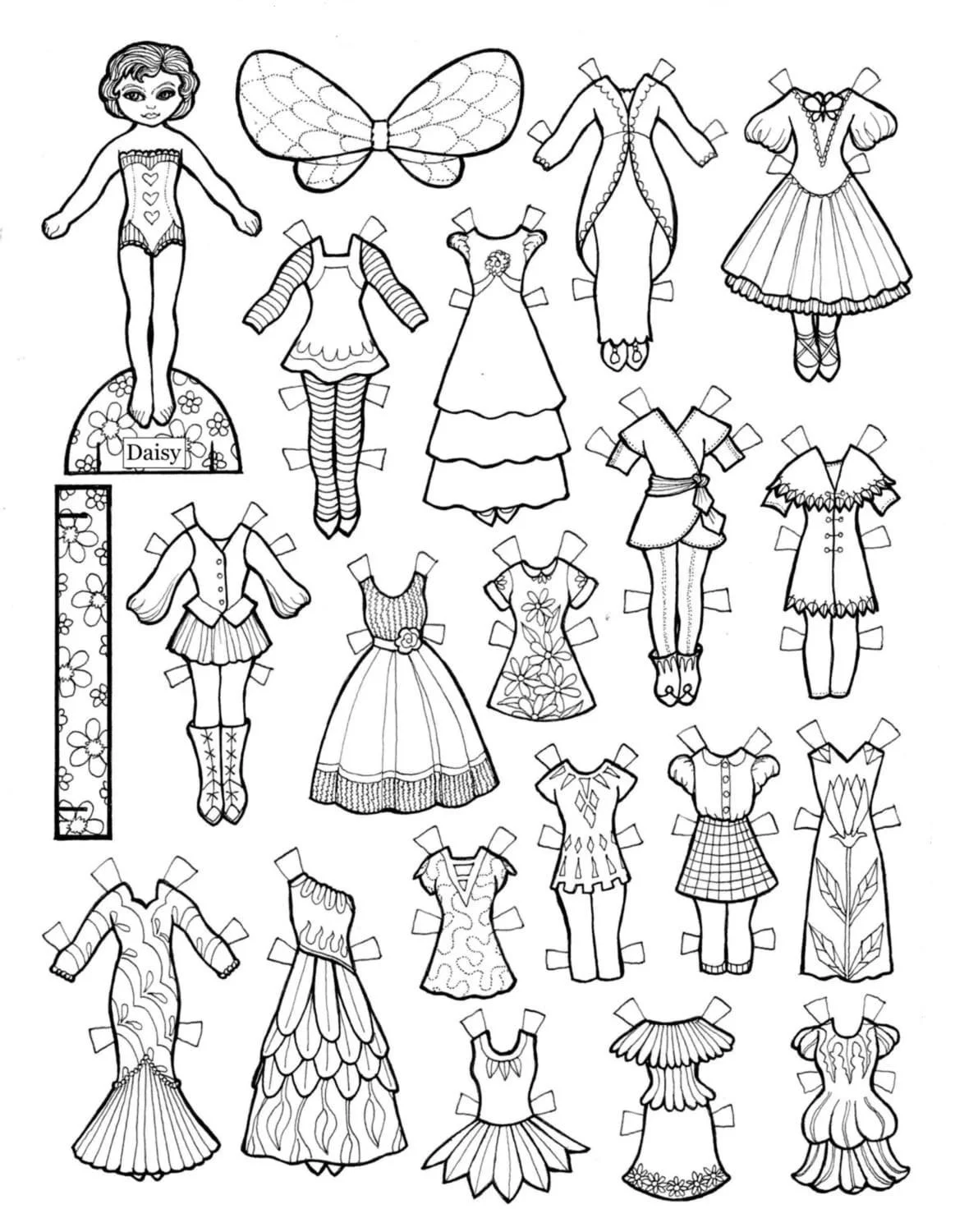 Paper Doll Coloring Pages