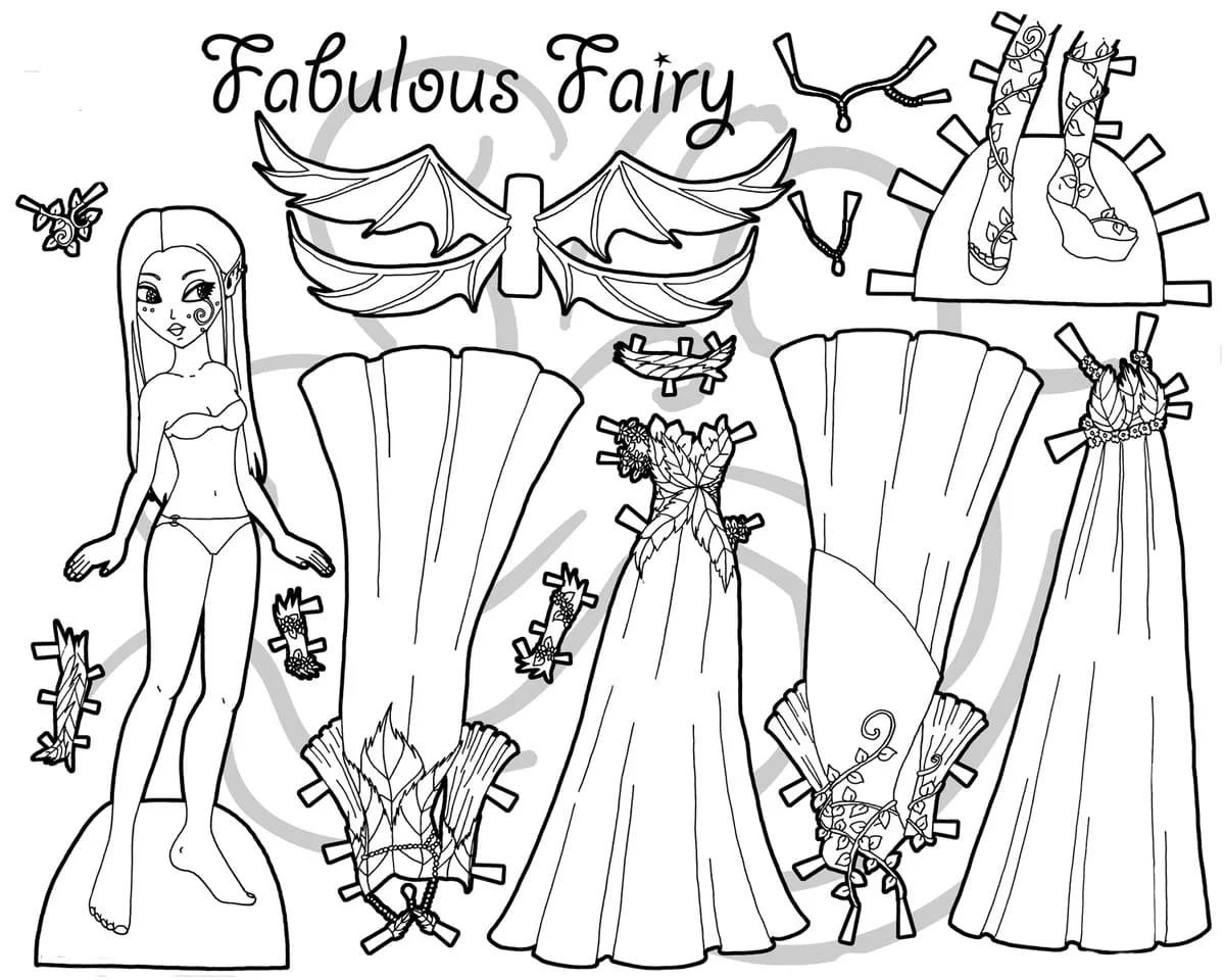 Paper Doll Coloring Pages