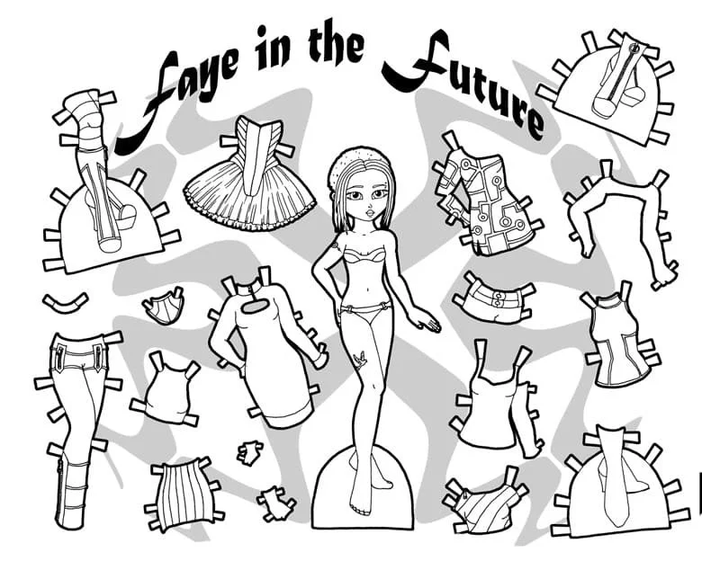 Paper Doll Coloring Pages