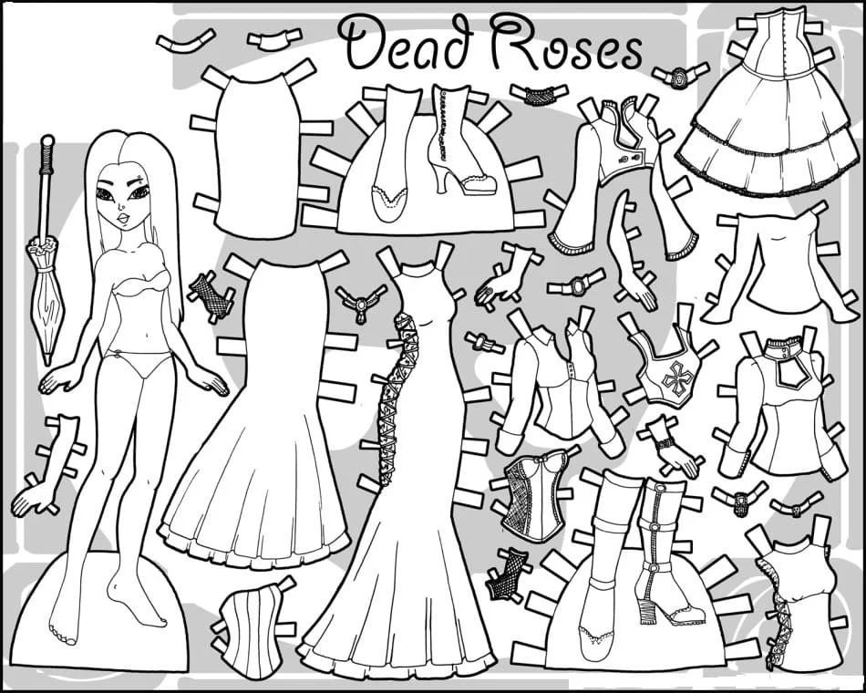 Paper Doll Coloring Pages