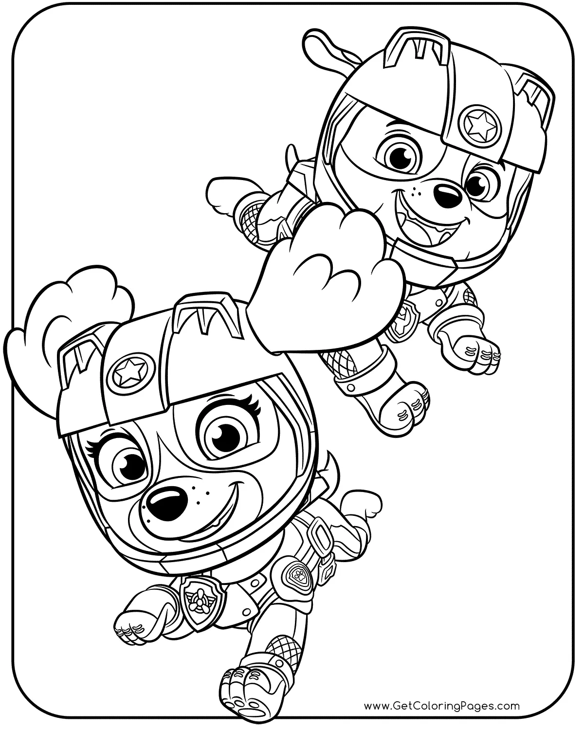 Paw Patrol Mighty Pups Coloring Pages