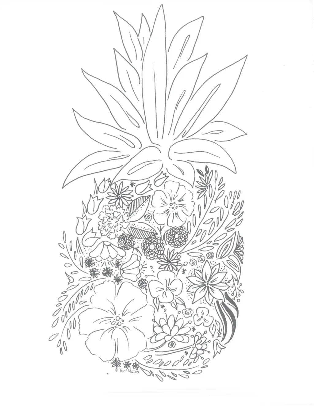 Pineapple Coloring Pages