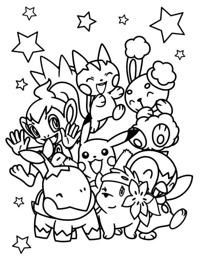 Pokemon Christmas Coloring Pages