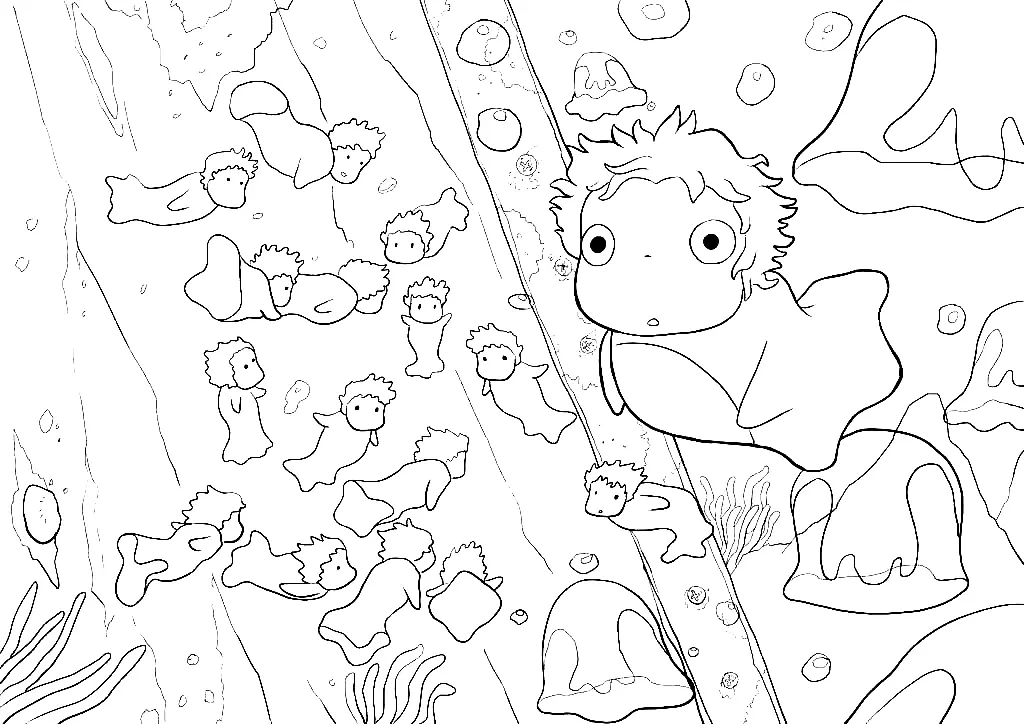 Ponyo Coloring Pages