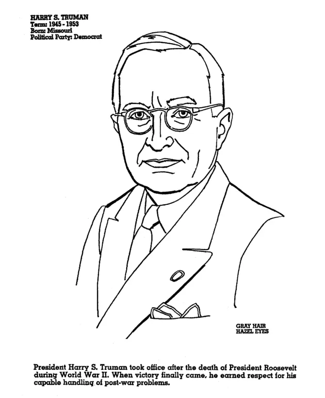 President Harry S Truman Coloring Pages