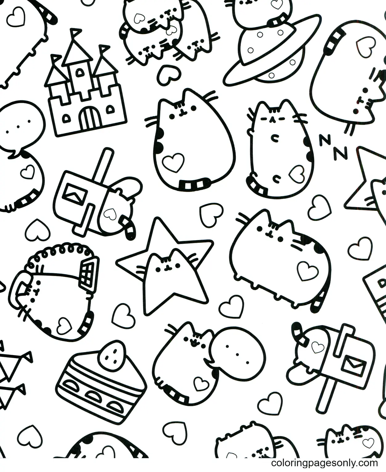 Pusheen Coloring Pages