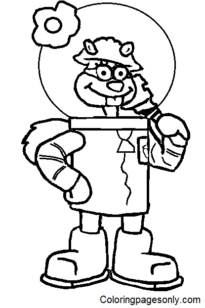 Sandy Cheeks Coloring Pages