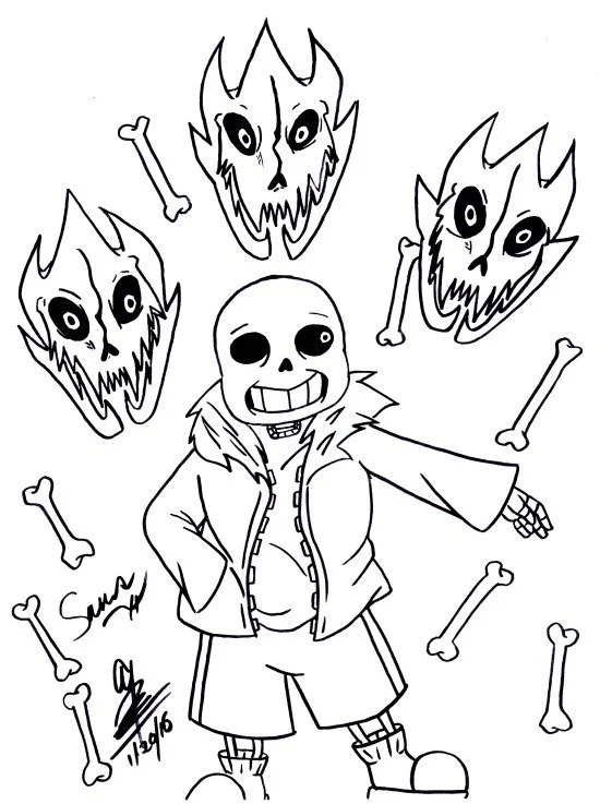 Sans Coloring Pages