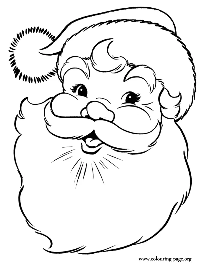 Santa Claus Face Coloring Pages