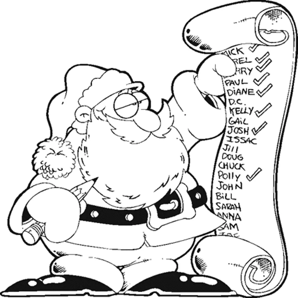 Santa List Coloring Pages