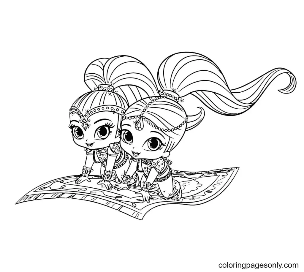 Shimmer and Shine Coloring Pages