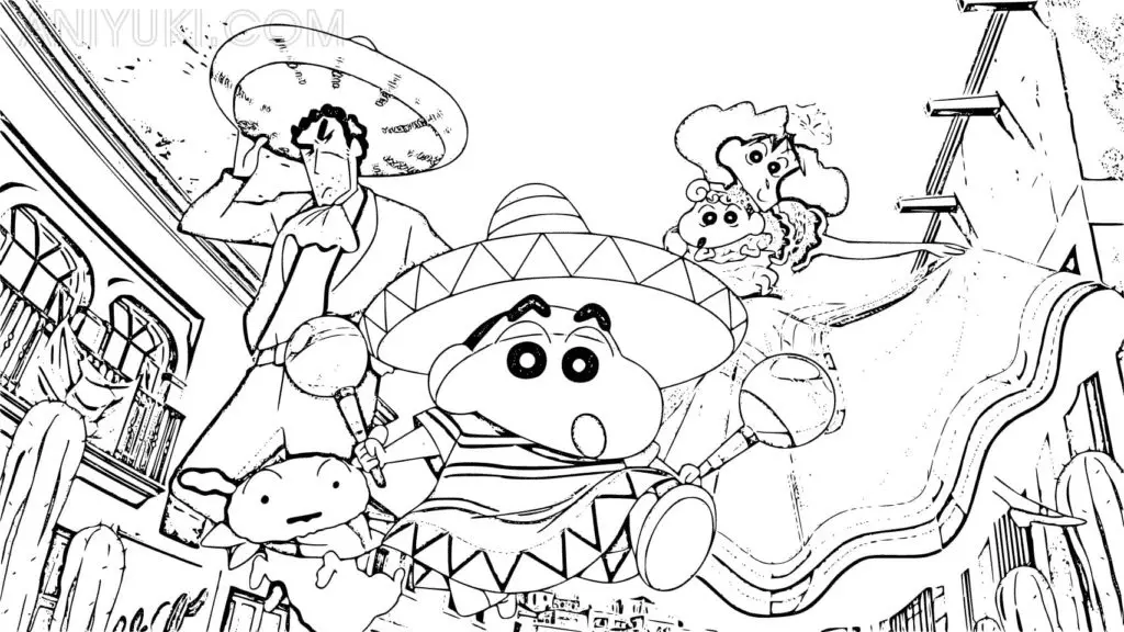 Shin chan Coloring Pages