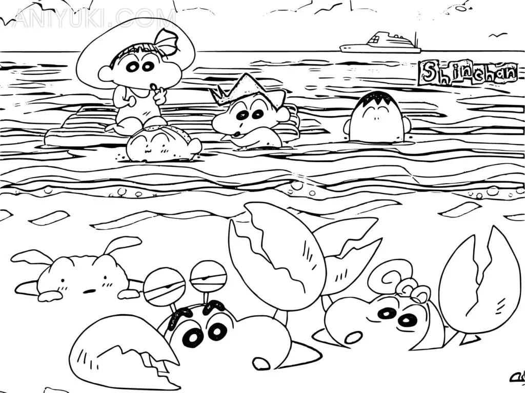 Shin chan Coloring Pages