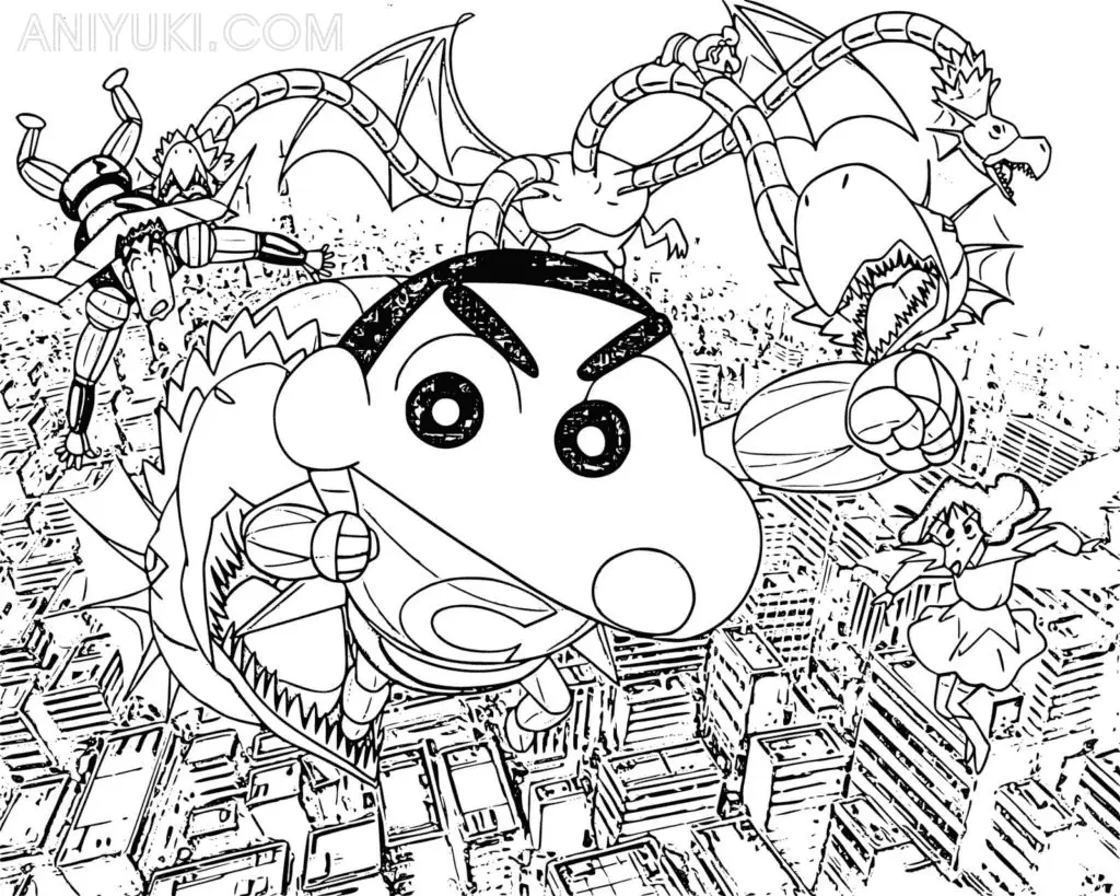 Shin chan Coloring Pages