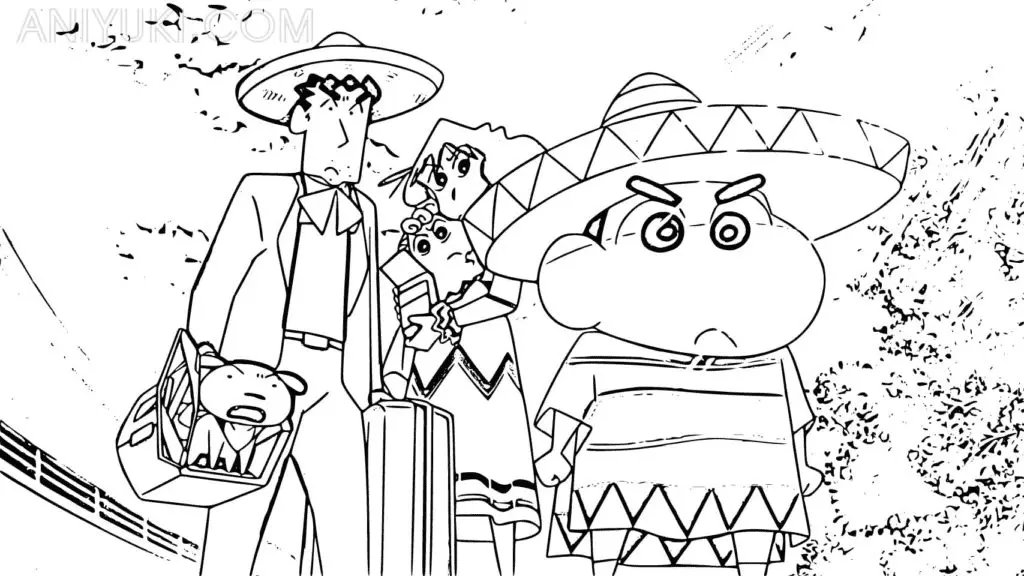 Shin chan Coloring Pages