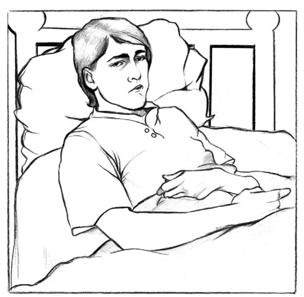 Sick In Bed Coloring Pages