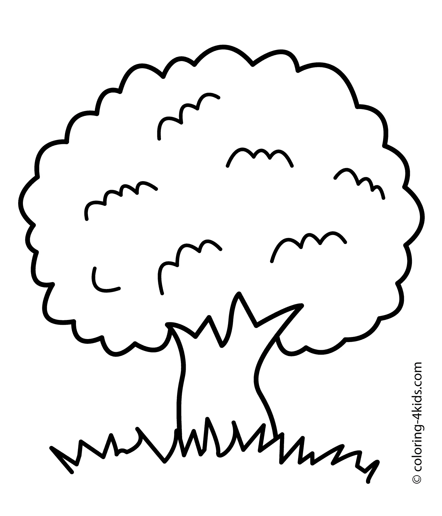 Simple Tree Coloring Pages