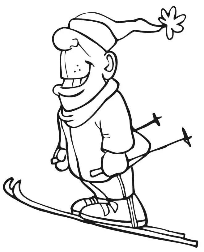 Skiing Coloring Pages