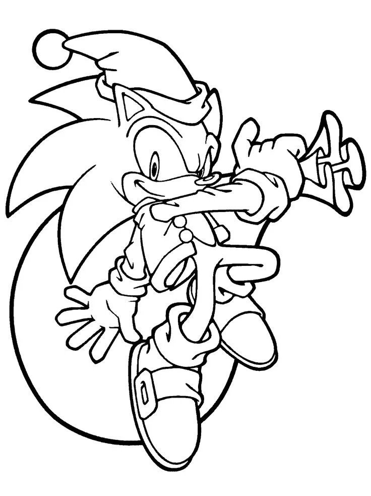 Sonic Christmas Coloring Pages