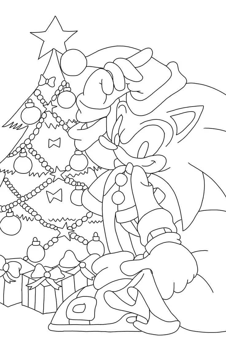 Sonic Christmas Coloring Pages