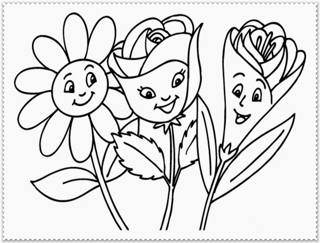 Spring Flowers Coloring Pages