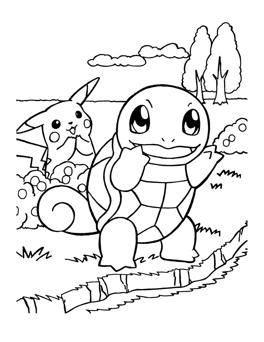 Squirtle Coloring Pages