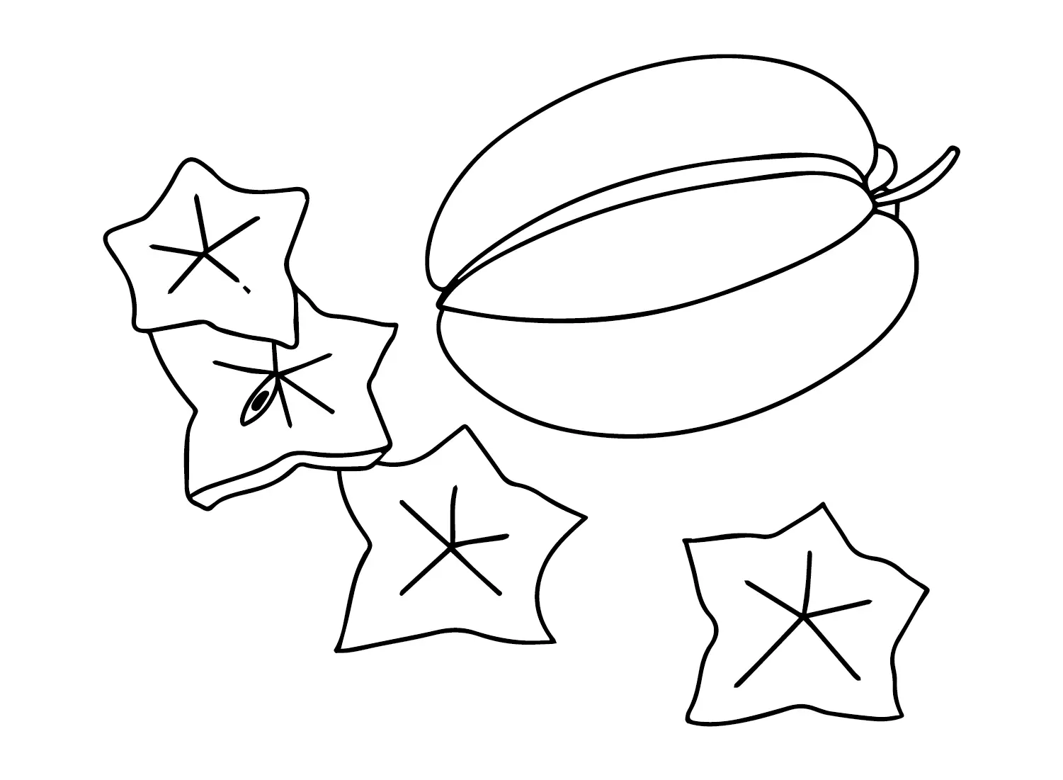Star Fruit Coloring Pages