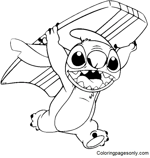Stitch Christmas Coloring Pages
