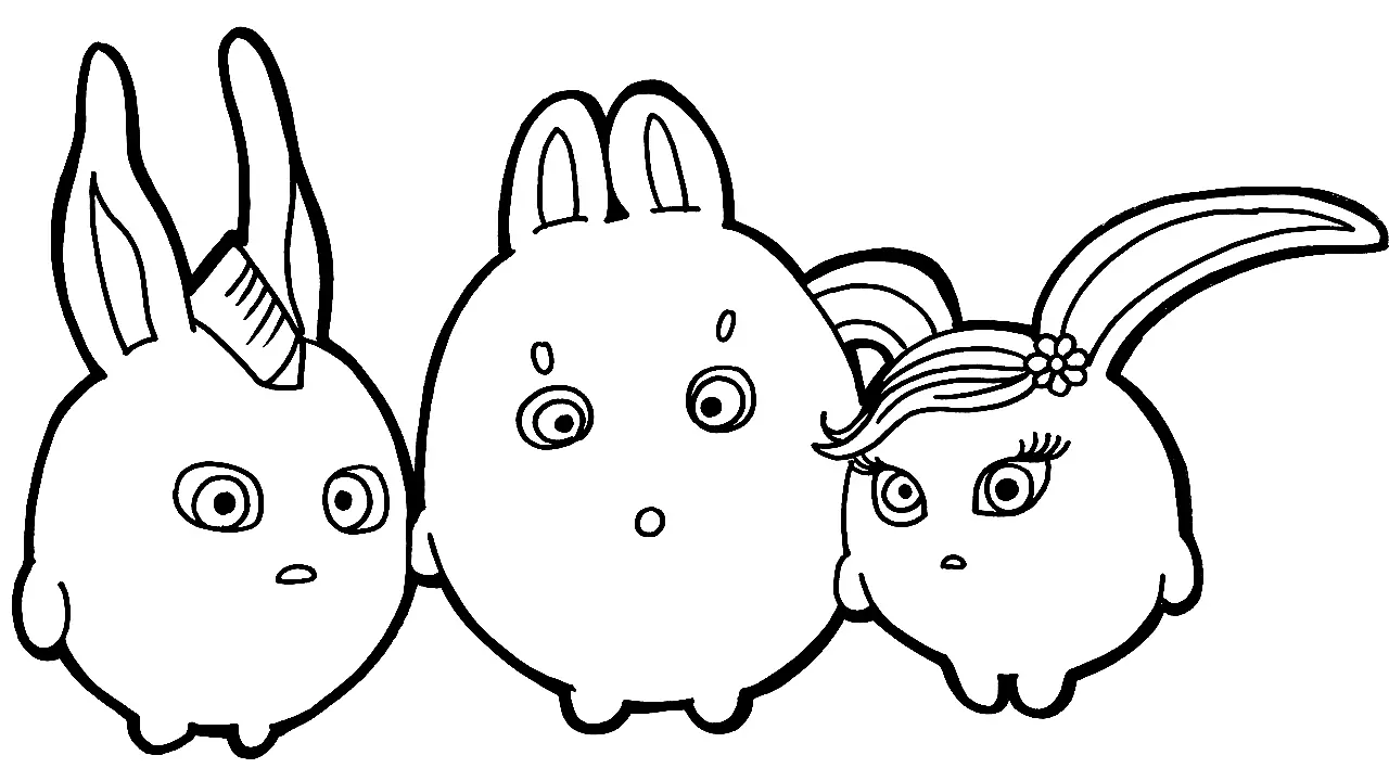 Sunny Bunnies Coloring Pages