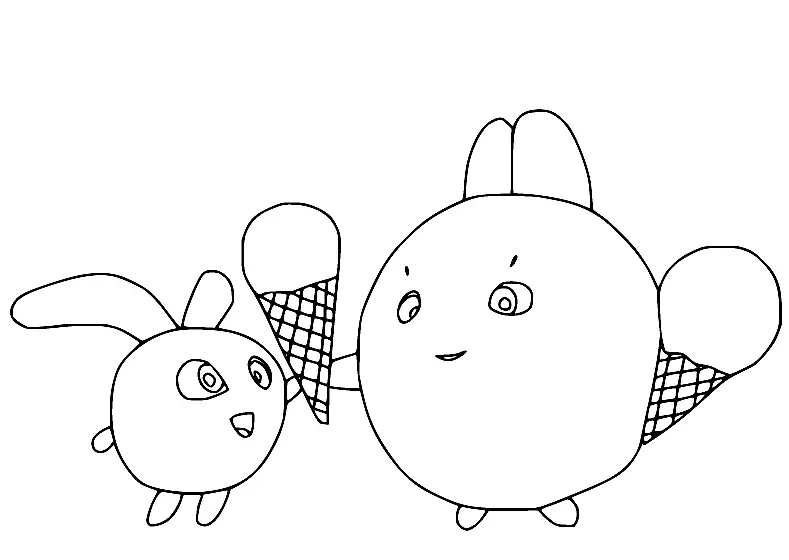 Sunny Bunnies Coloring Pages