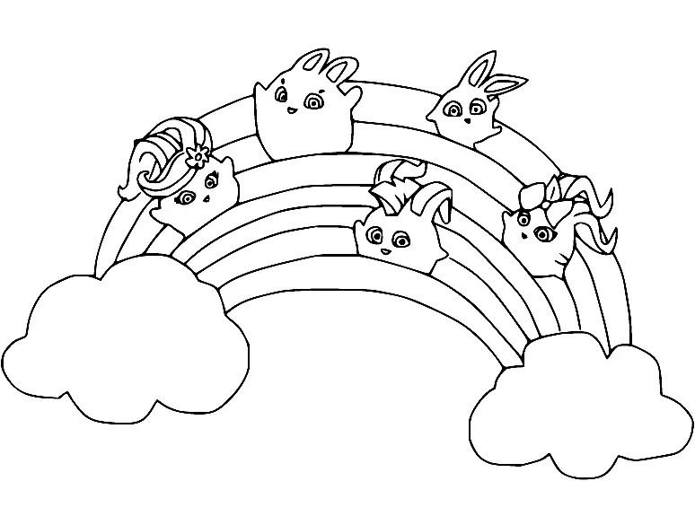 Sunny Bunnies Coloring Pages