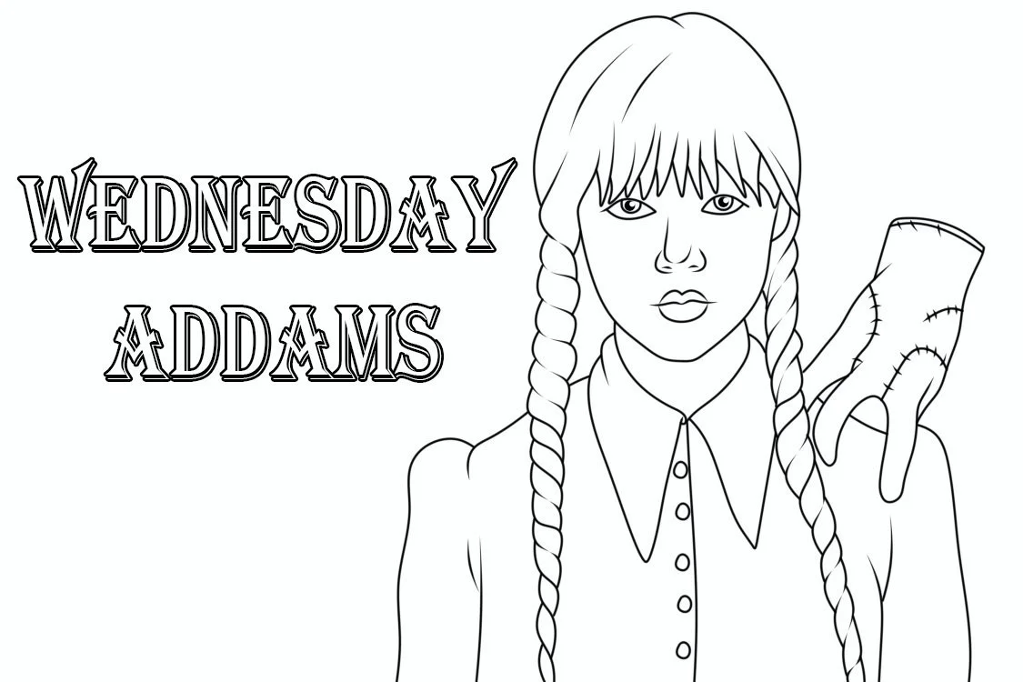 1estWednesday Addams Coloring Pages1