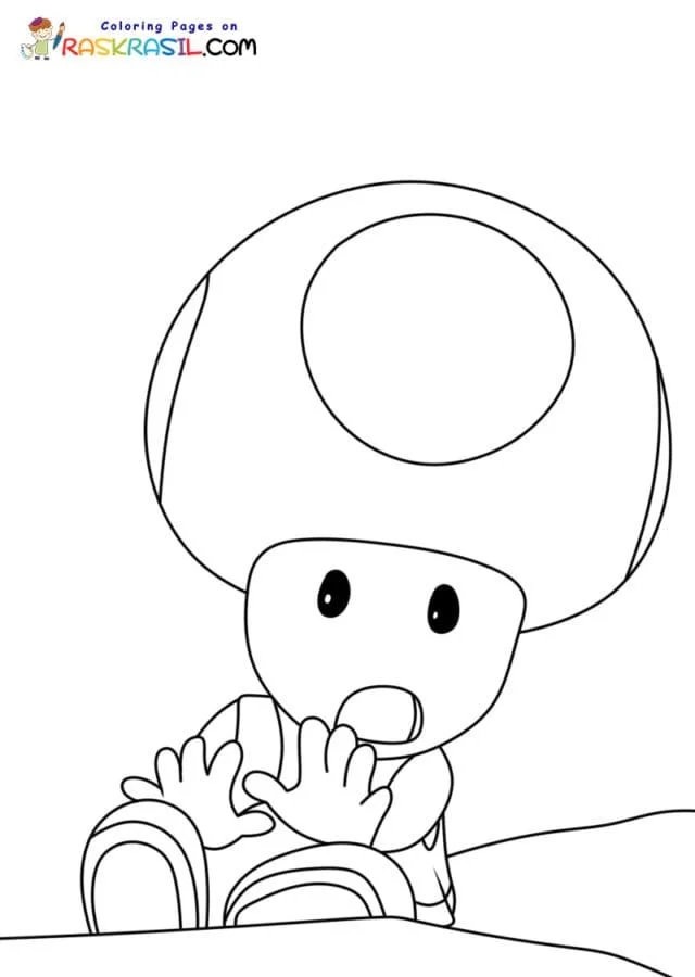 Toad Mario Coloring Pages
