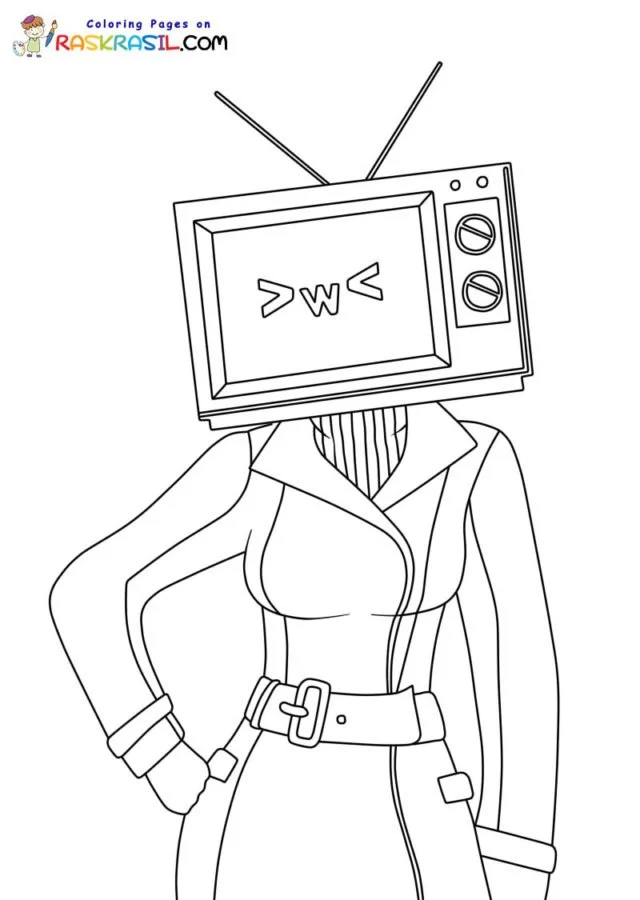 TV Woman Coloring Pages