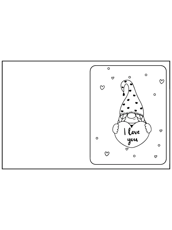 Valentine Gnomes Coloring Pages