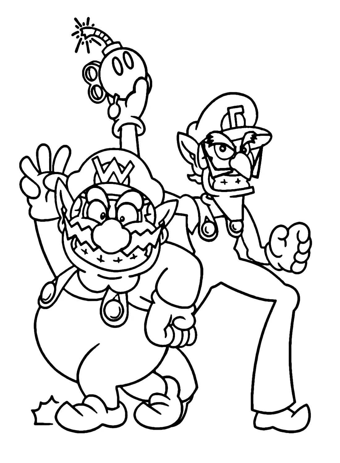 Waluigi Coloring Pages