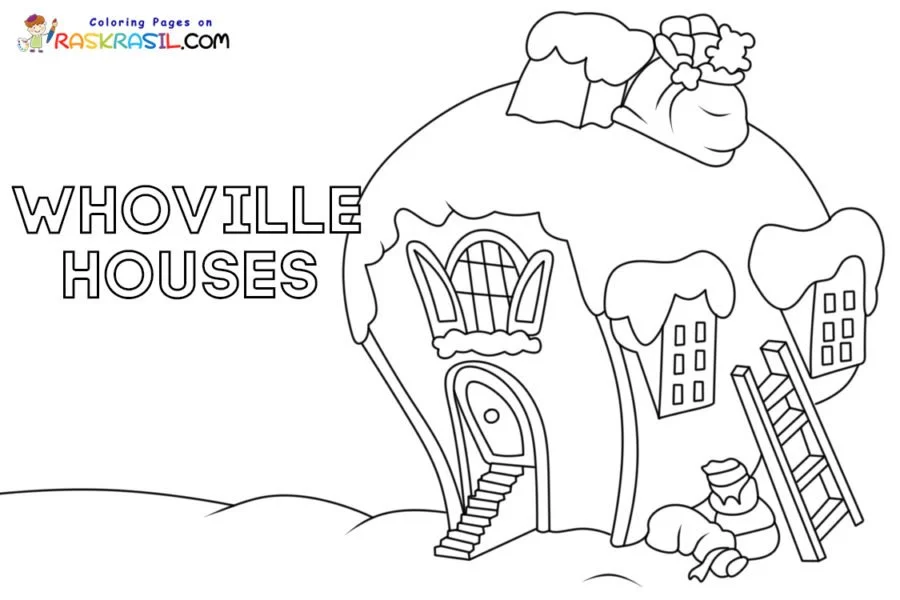 Whoville Houses Coloring Pages