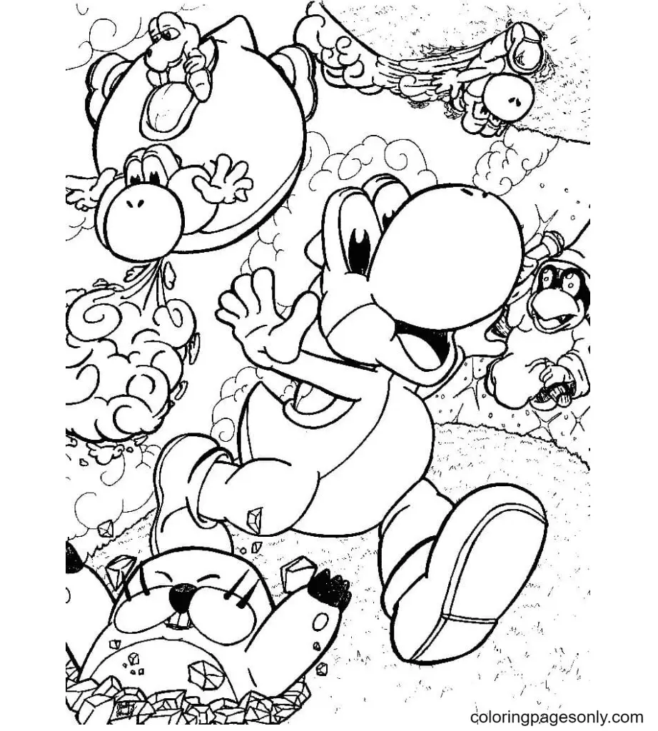Yoshi Coloring Pages